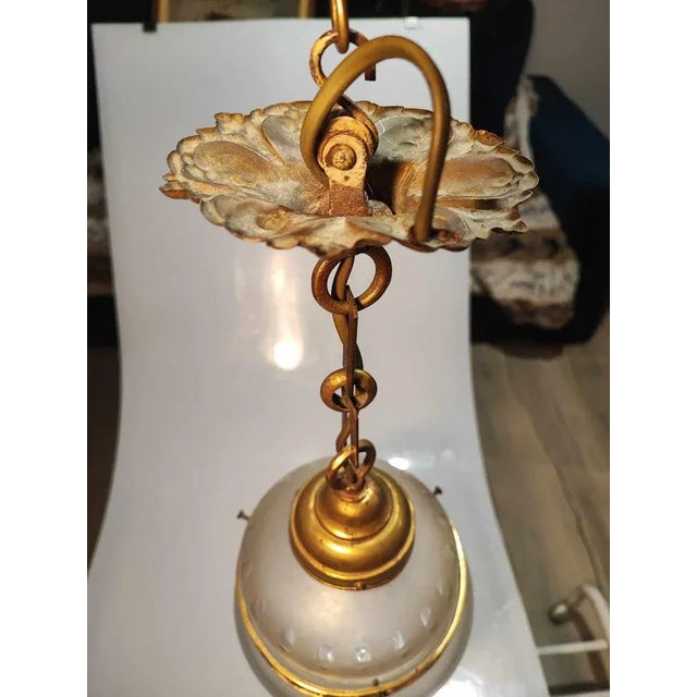 Art Nouveau Brass Chandelier, 1890s For Sale - Image 5 of 9