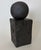 2020s Matt Black Brutalist Ball and Column Sculpture For Sale - Image 5 of 8