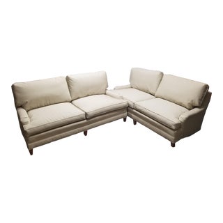 Late 20th Century Henredon Loveseats Reupholstered in Neutral Sunbrella Fabric - Set of 2 For Sale