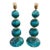Pair of Modern Teal Ball Form Murano Glass Lamps For Sale