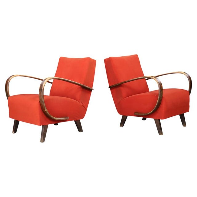 Bentwood Lounge Chairs by Jindřich Halabala, Czechoslovakia, 1940, Set of 2 For Sale - Image 17 of 17