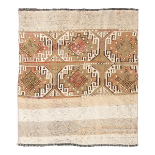 Vintage Washed Out Decorative Rug - 3`11″ X 4`6″ For Sale