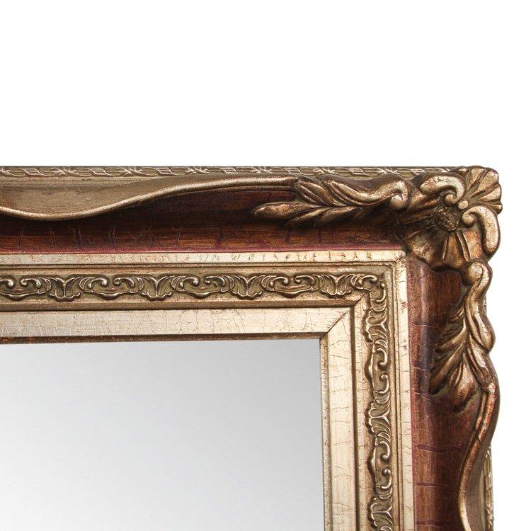 Miroir Mural Ovale Style Baroque Vintage - Dimensions 113x80 Cm - Cadre Argenté En PU - Neuf
