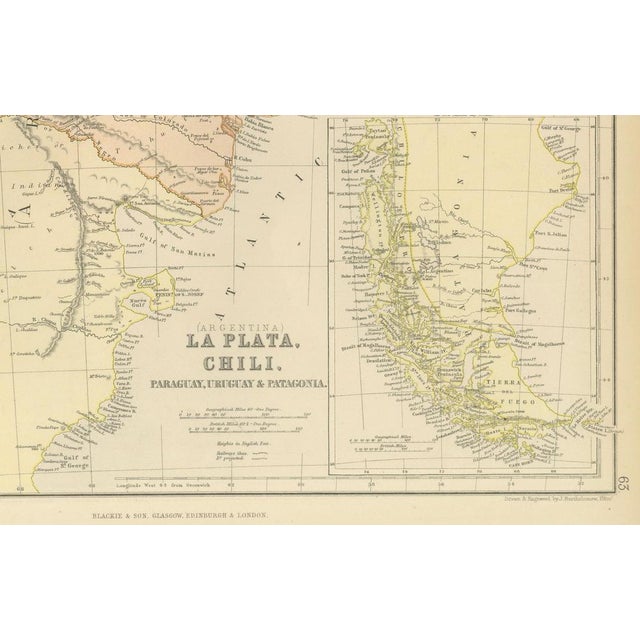 Map of Argentina, La Plata, Chile, Paraguay, Uruguay, and Patagonia, 1882 For Sale - Image 6 of 7