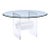 Charles Hollis Jones Clear Lucite Acrylic Pedestal Dining Table With Round Glass and Prism Center For Sale - Image 4 of 14