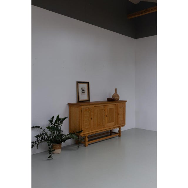 Mid-Century Brutalist Danish Oak Sideboard by Henning Kjærnulf for EG, 1960s For Sale - Image 9 of 18