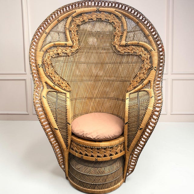 Just acquired from a professionally designed prominent estate. The ultimate boho throne! This is a very rare King Cobra...