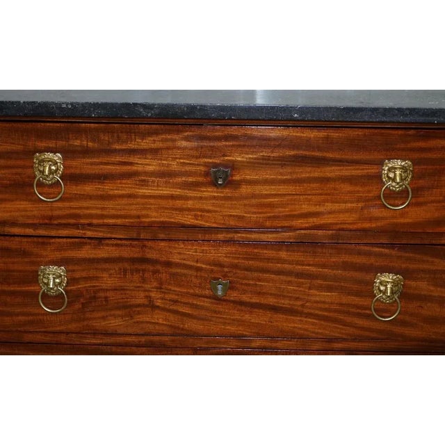 Wood 19th Century French Empire Marble Top Chest with Drawers & Lion Hairy Paw Feet For Sale - Image 7 of 18