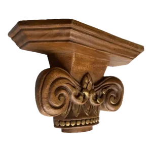 Mid 20th Century French Art Nouveau Carved Wooden Shelf / Wall Bracket / Architectural Corbel