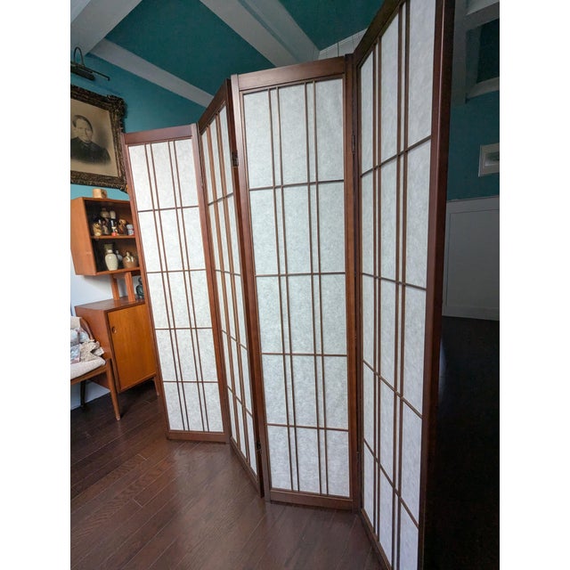 Mid-Century Modern Unused Shōwa Era Japanese Shoji 4-Panel Room Divider Screen – From Niigata, Mint in Box For Sale - Image 3 of 12