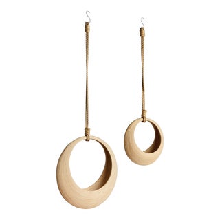 Jayla Bamboo Hanging Baskets, Set Of 2 For Sale