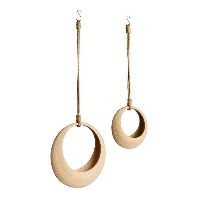 Jayla Bamboo Hanging Baskets, Set Of 2 For Sale