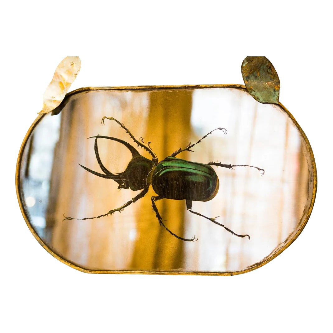Green Beetle Silver Mirror from Unique Mirrors | Chairish