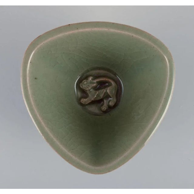 Ceramic Bowl in Green Glaze by Jais Nielsen for Royal Copenhagen, 1946 For Sale - Image 4 of 8