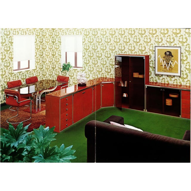 Guido Faleschini Astro Smoked Glass and Suede Cabinets for i4 Mariani, 1979, Set of 2 For Sale - Image 4 of 18