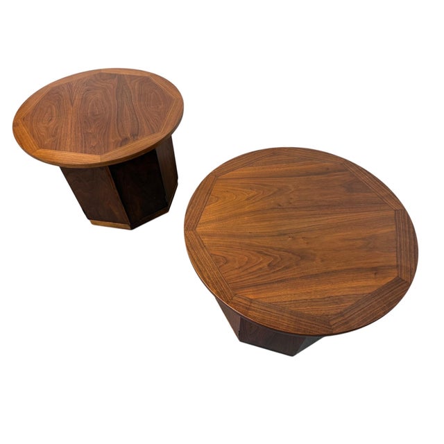 Mid-Century Modern Lane Rhythm Walnut Side Tables - Set of 2 - Refinished! For Sale In Philadelphia - Image 6 of 8