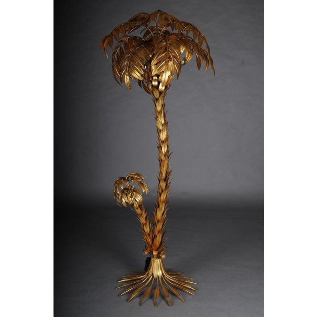 Iconic large palm floor lamp by Hans Kögl/Koegl. Gold, vintage Huge and rare two trunk palm tree floor lamp of the German...