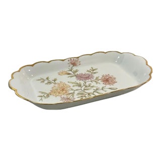 1940s Haviland & Co. France Porcelain Tray, Signed For Sale