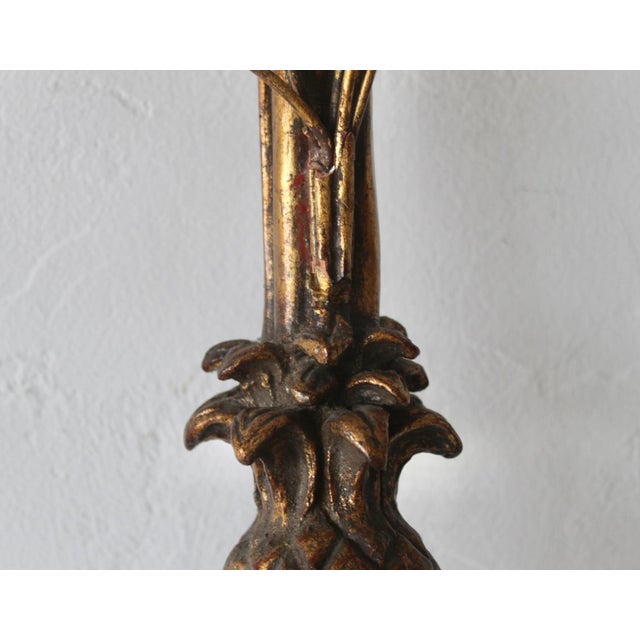Wood Monumental French Regency Style Gilded Wall Candle Sconces-a Pair For Sale - Image 7 of 18
