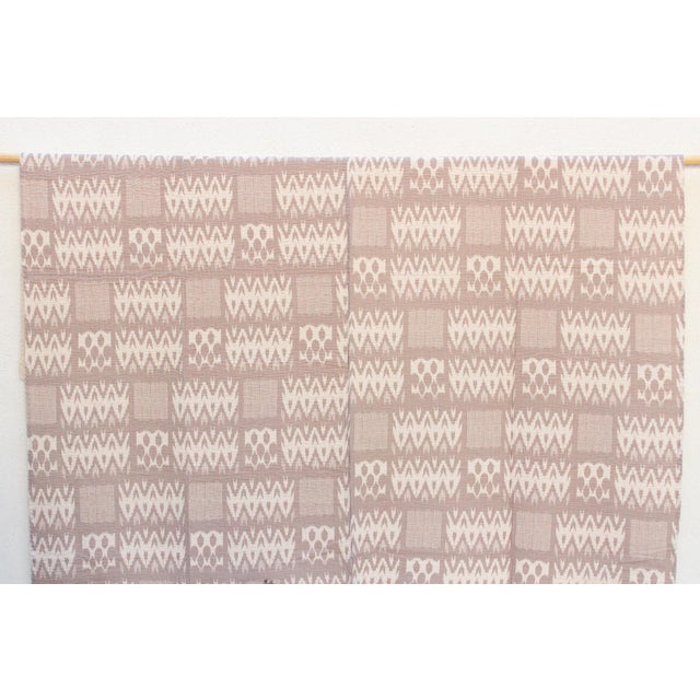 Indian Ikat Rhythm Indian Block Print Coverlet For Sale - Image 3 of 6