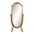 Italian Cherry Wood Cheval Mirror With Gold Leaf Accents For Sale