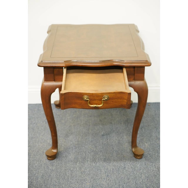 1980s Ethan Allen Legacy Collection Country French Burled Walnut 22x26" Accent End Table 13-8602 For Sale - Image 5 of 13