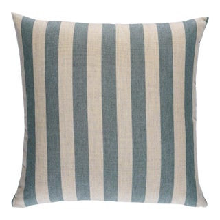 Schumacher Hanson I/O Stripe 20" Pillow In Teal For Sale