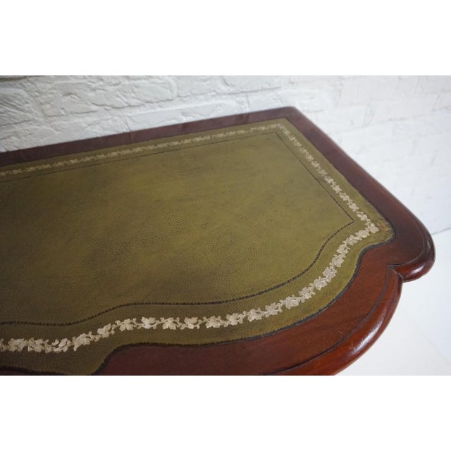 Brown Mahogany Console Table with Leather Inlay Top and Drawer, 1870s For Sale - Image 8 of 16