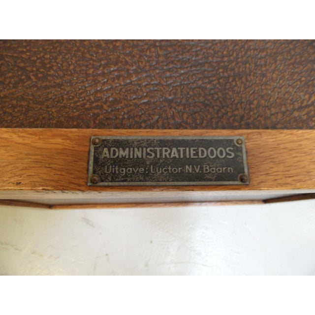 Wood Vintage Dutch Filing Box, 1950s For Sale - Image 7 of 9