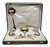 Silver Salt and Pepper Shakers with Glass Cores and Spoons, Set of 11 For Sale