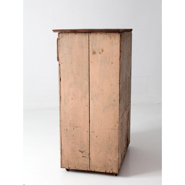 Antique Painted Farmhouse Cupboard With Drawer and Double Doors For Sale - Image 10 of 18