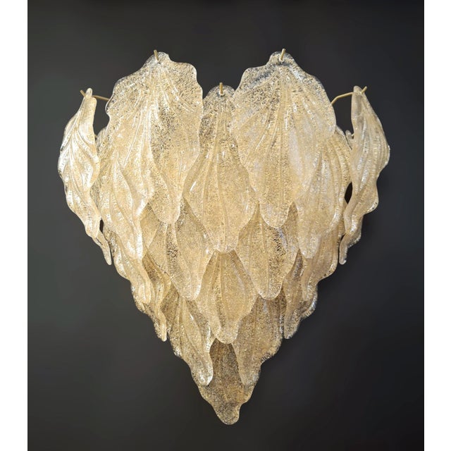 2020s 21st Century Amber Graniglia Leaves Sconces, a Pair For Sale - Image 5 of 9