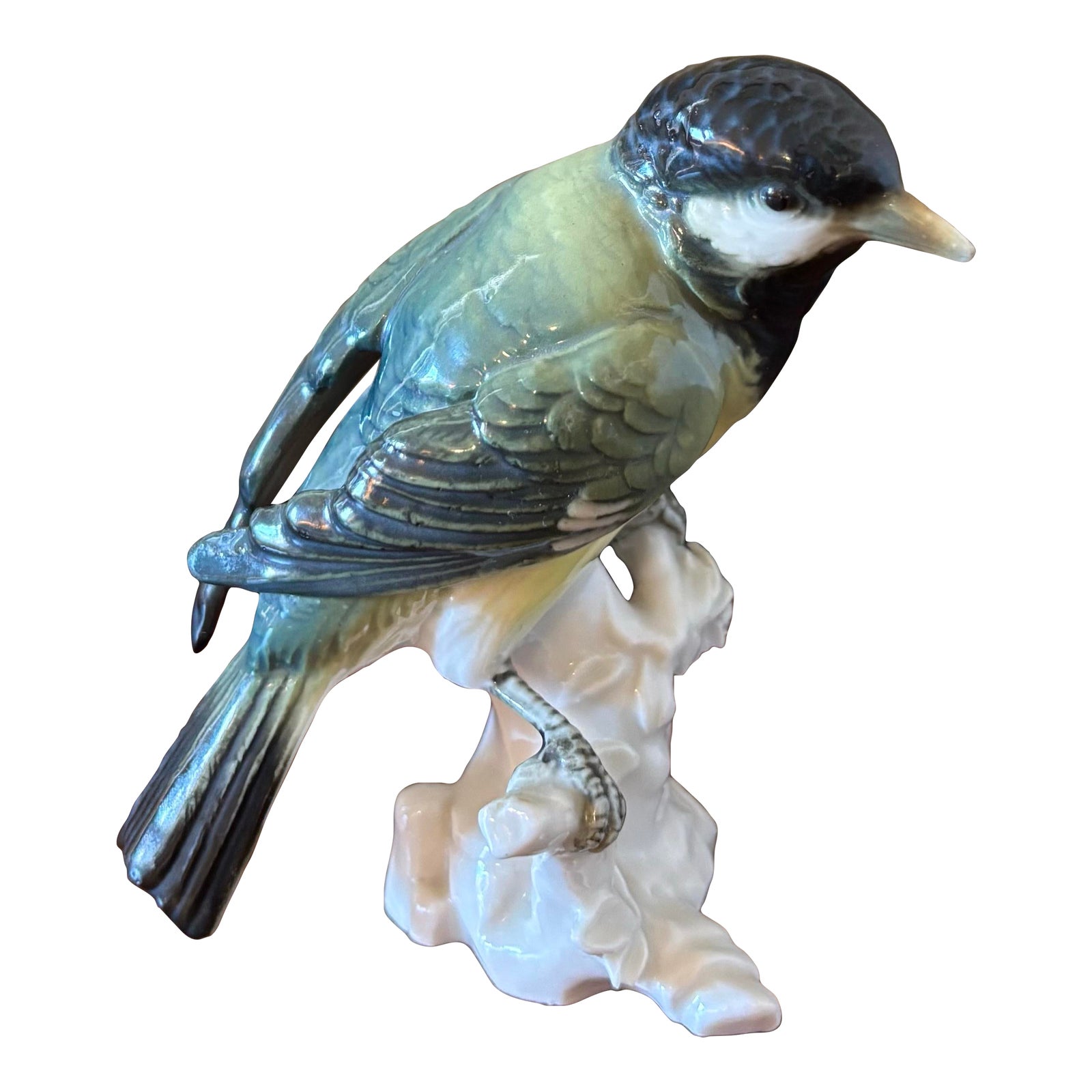 Early 20th Century Karl Ens German Porcelain Chickadee Bird