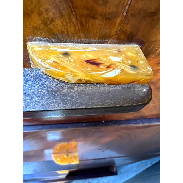 An Art Deco Chest of Drawers Bakelite Handles and Drop-Front Secretary For Sale - Image 11 of 12