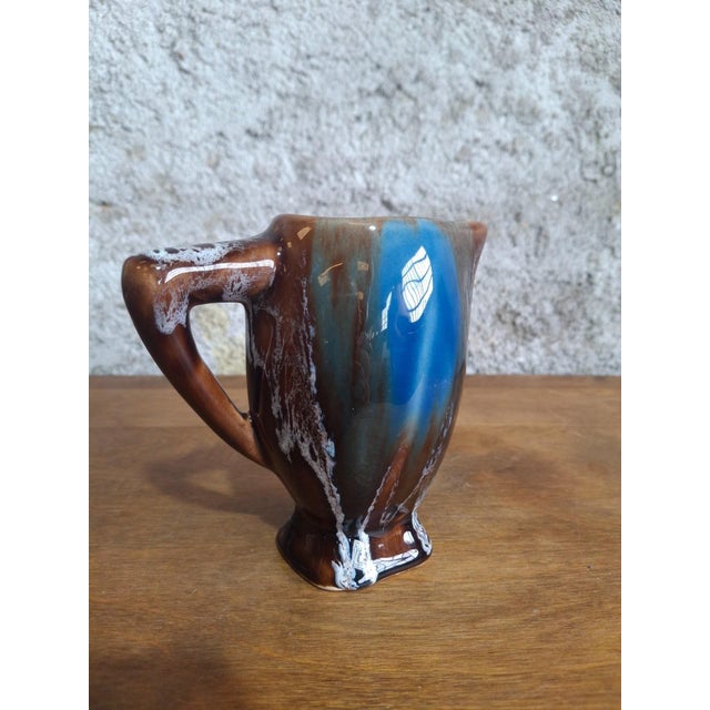 Art Deco Vallauris Coffee Service with Cobalt Blue Flamed Glaze, 1950s, Set of 15 For Sale - Image 16 of 18