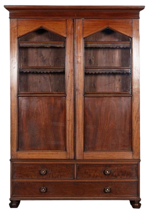 19th Century English Mahogany Glazed Bookcase, 1870s
