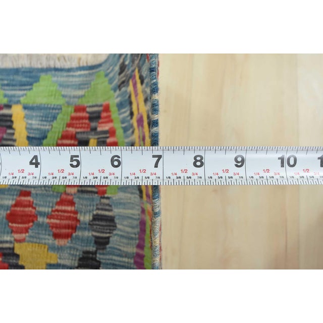 Kilim Multicolor Wool Tribal Handwoven Rug 5'1'' X 6'5'' For Sale - Image 10 of 12