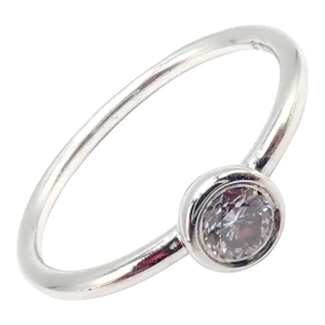 Tiffany & Co. Platinum 0.12ct Diamond Engagement Stacking Ring sz 5.75