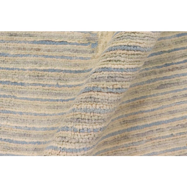 Textile Tribal Heriz Ziegler Blue Beige Hand-Knotted Rug - 3'3'' X 4'10'' For Sale - Image 7 of 8