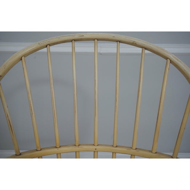 1970s Set of 4 Vintage Painted Bow Back Windsor Armchairs For Sale - Image 5 of 18