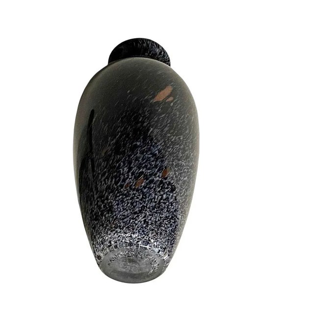 Metal Murano Black Silver and Gold Art Glass Vase For Sale - Image 7 of 8
