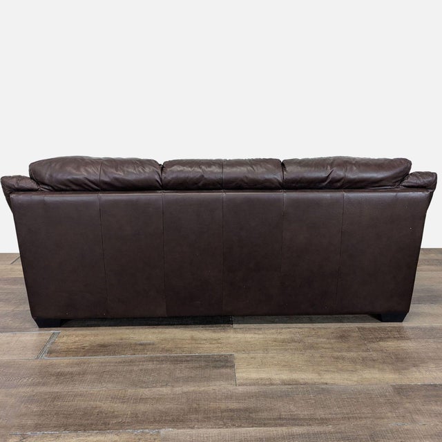 2010s Natuzzi Classic Leather 3-Seat Sofa For Sale - Image 5 of 9