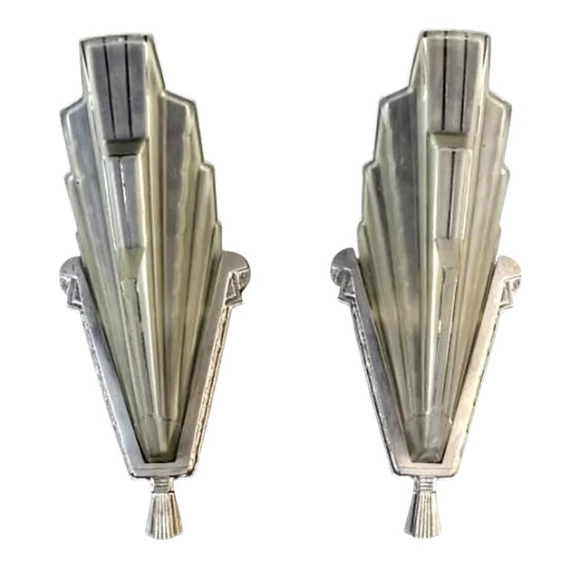French Art Deco Wall Sconces by Sabino - A Pair For Sale