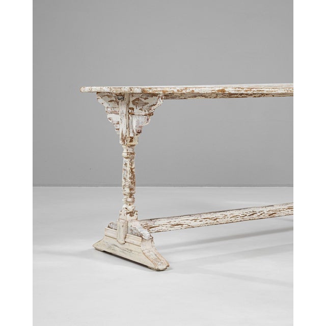 Wood 1900s French Wood White Patinated Table For Sale - Image 7 of 11