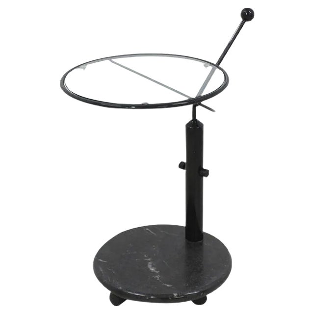 Italian Glass & Marble Swivel Coffee Table, 1980s For Sale