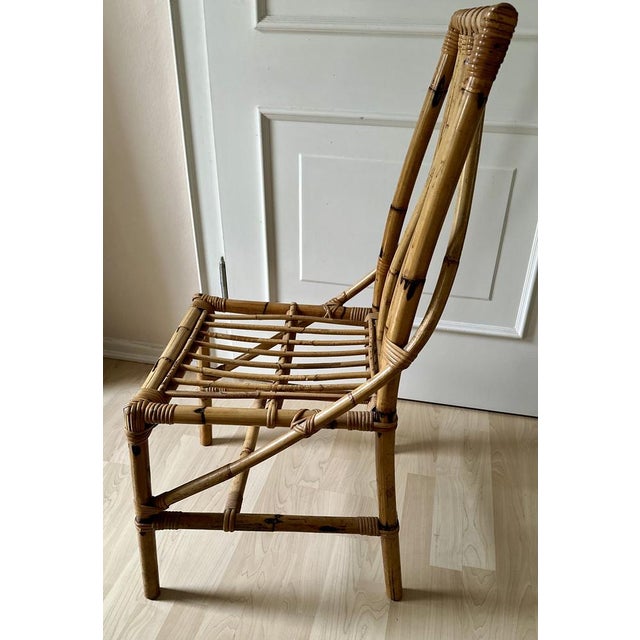 1960s Vintage Italian Rattan Chair, 1960s For Sale - Image 5 of 18