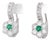 1.70ctw Emerald Diamond Flower Drop Earrings 14k White Gold Lever Backs For Sale