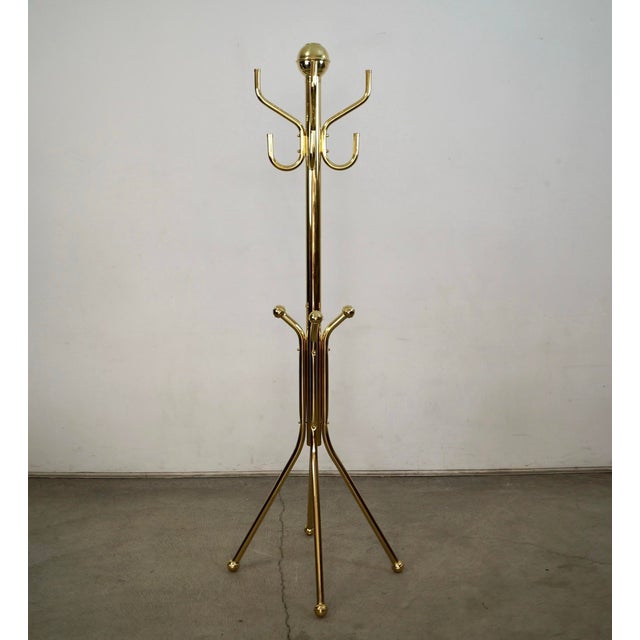 1980’s Hollywood Regency Brass Free Standing Coat Rack For Sale In Los Angeles - Image 6 of 12