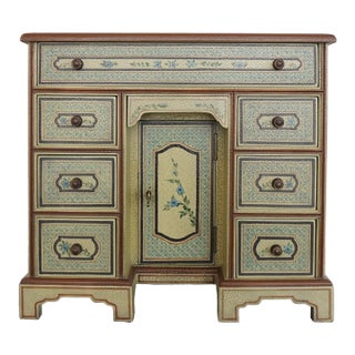 Vintage Maitland Smith Miniature Secretary Desk Jewelry Cabinet For Sale