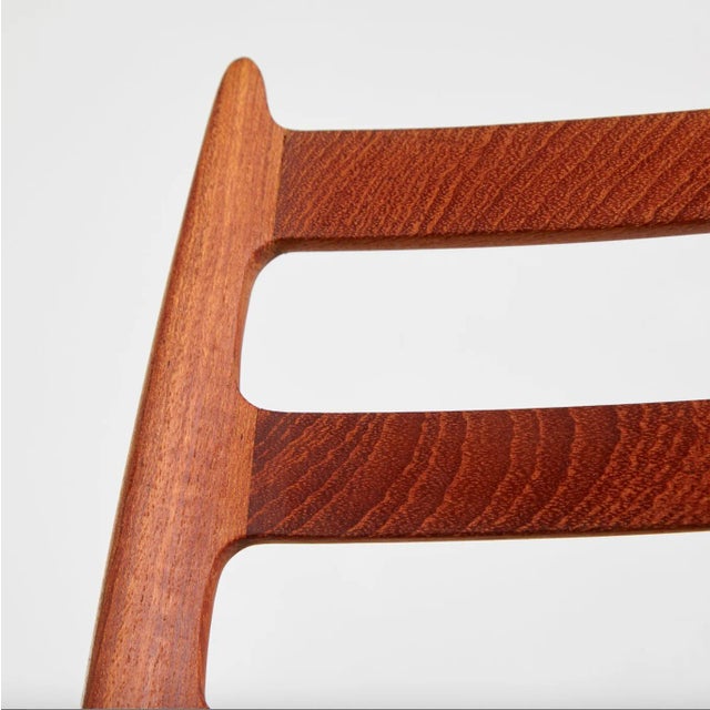 Model 78 Dining Chairs in Teak with Black Paper Cord Seats by Niels Otto (N. O.) Møller for J. L. Møllers, Denmark, 1960s, Set of 4 For Sale - Image 9 of 12